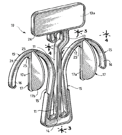 US Patent 5,931,314 for a shoe hanger invention